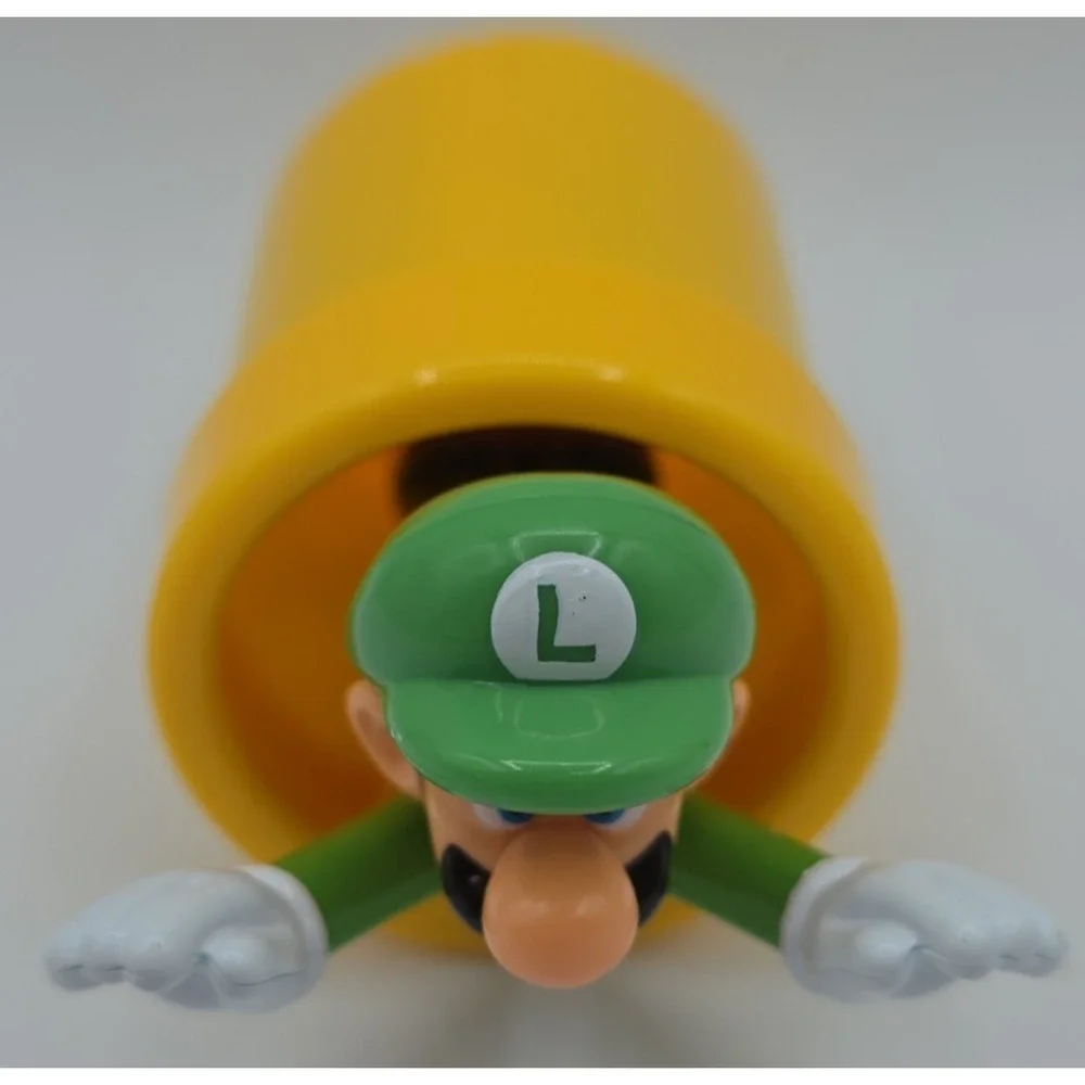 McDonald's Toy Nintendo Luigi in Warp Pipe Figurine Slide Launcher (2017)